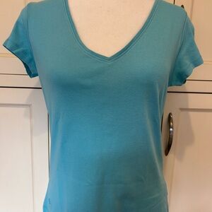 Lilly Pulitzer Turquoise V-Neck Tee